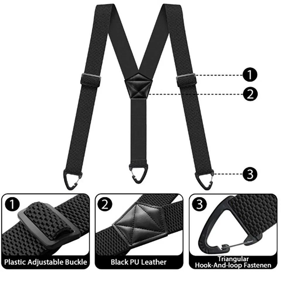 Suspenders for Men Heavy Duty, X Shape Back Hidden Suspender 1.5″ Under Clothing
