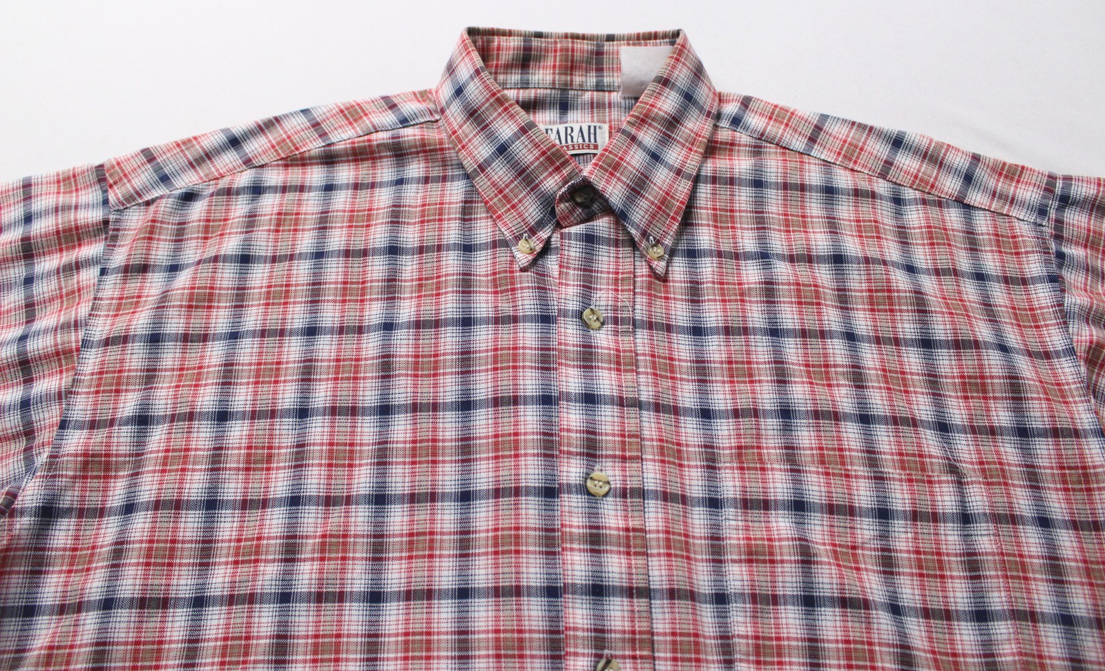 Farah Men’s Cotton Gingham Check S/S Shirt EH6 Multicolor Size Description