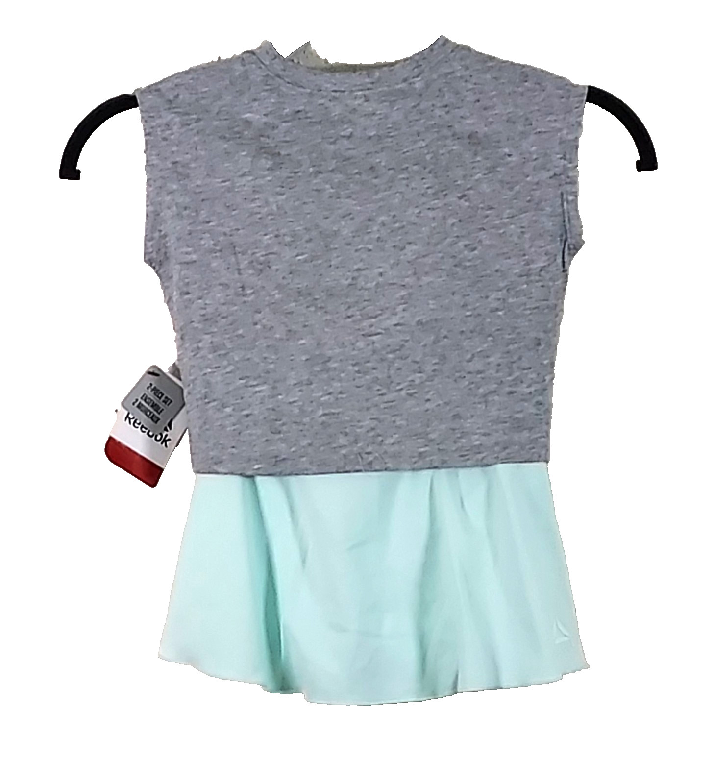 Reebok 2pc skort tshirt set girls toddler 3T gray mint green