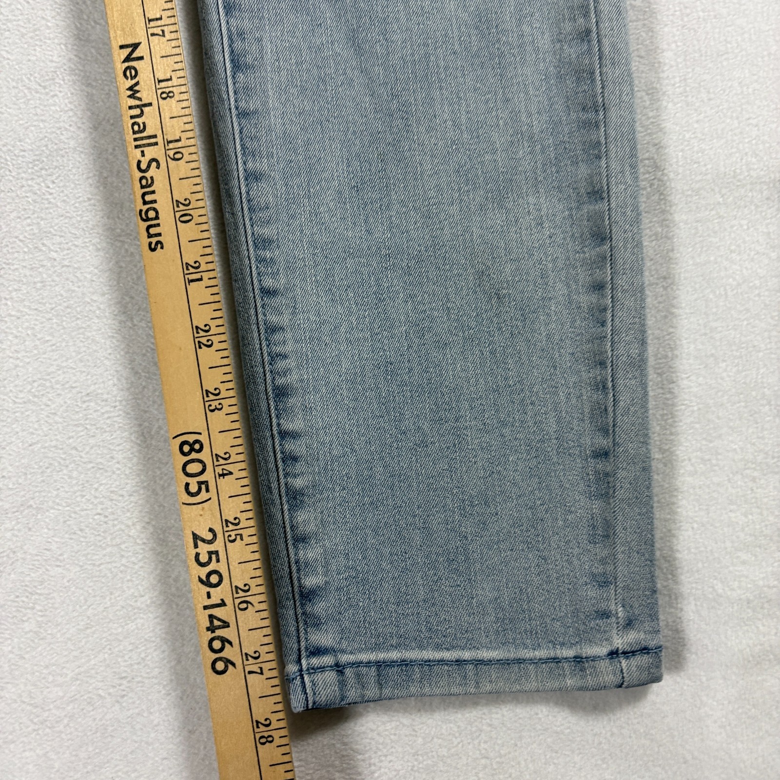 High Rise Front Zip Skinny Jeans Stretch Womens Tag L Fits Like 30X28 Light Wash