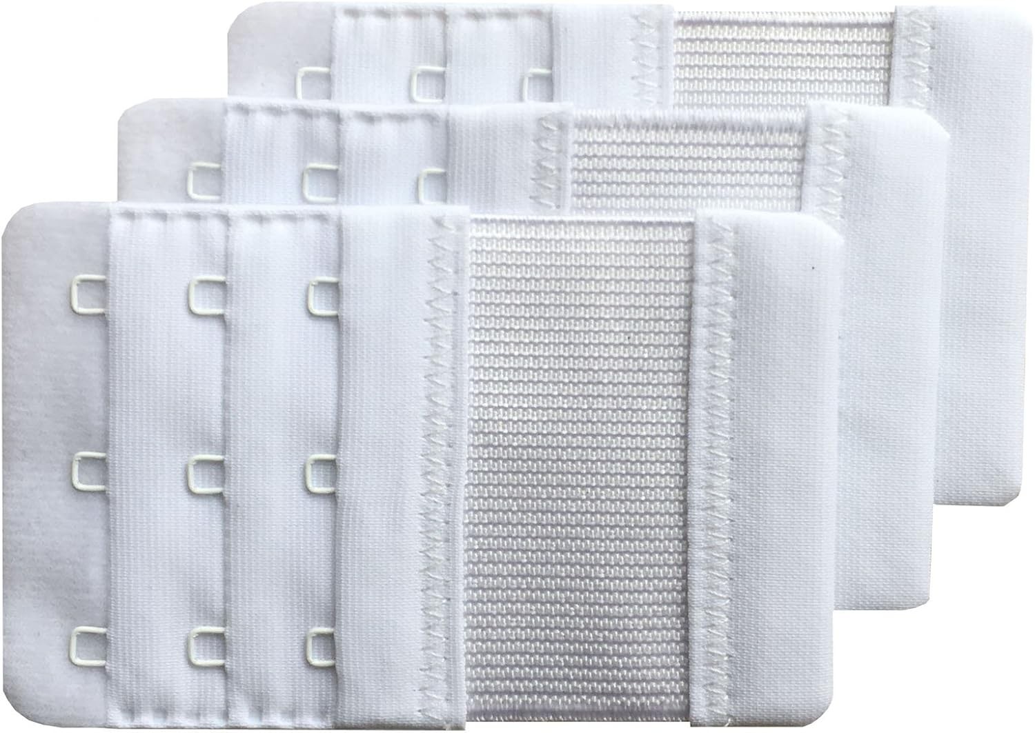Women Pack of 3 Soft Comfortable 3 Hooks Bra Extender White 3/4 Inch
