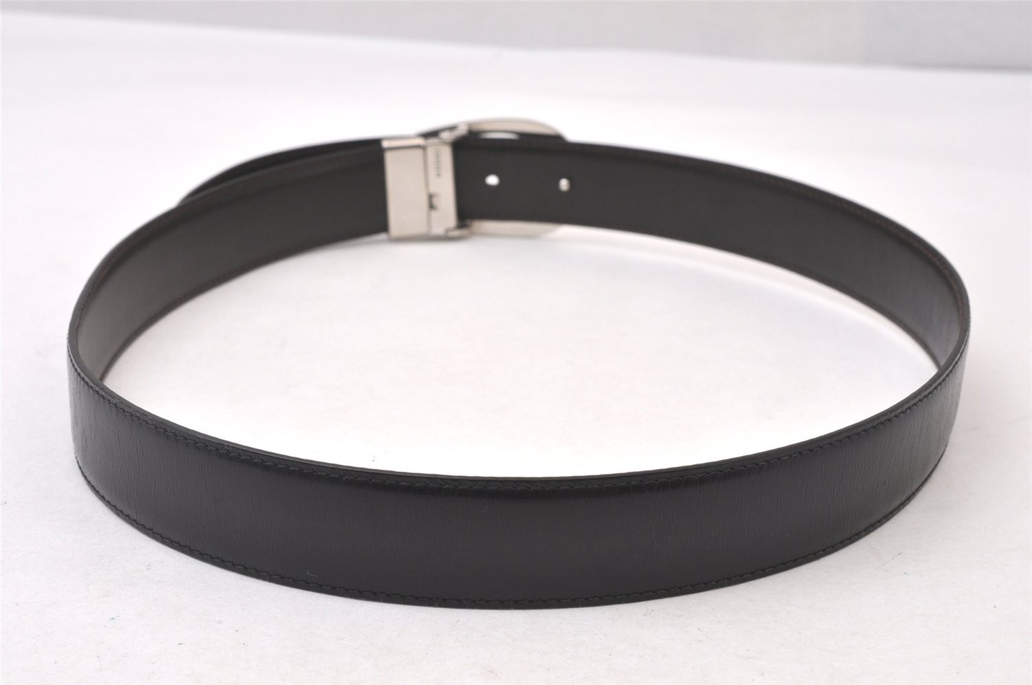 Authentic GUCCI Vintage Belt Leather Size 77-82cm 30.3-32.3″ Black 869AA