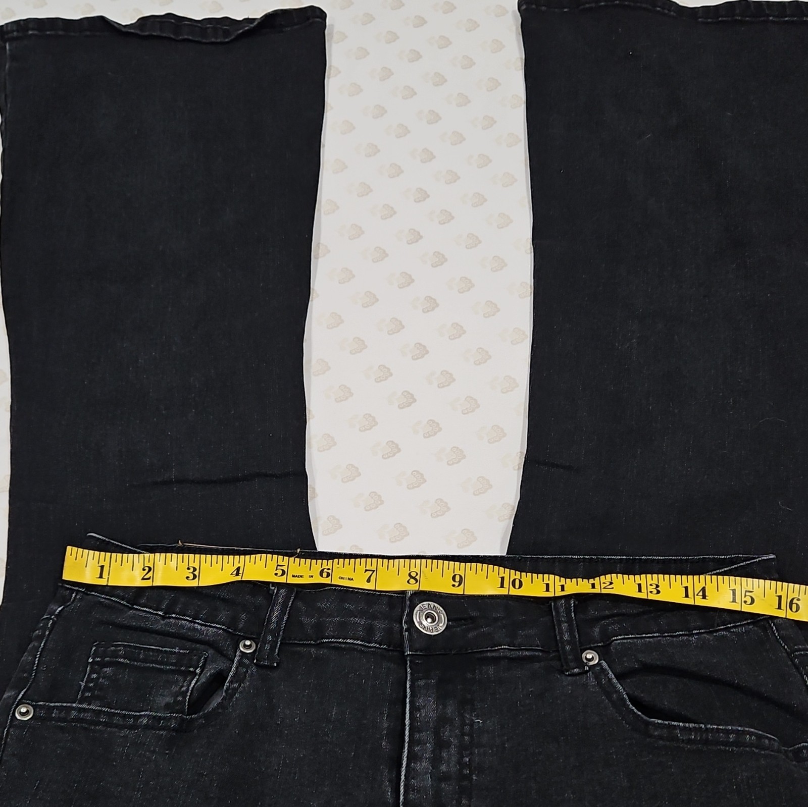 bestwind Women’s Flared Slim Fit Dark Wash Black Stretch Denim Jeans 5-Pocket