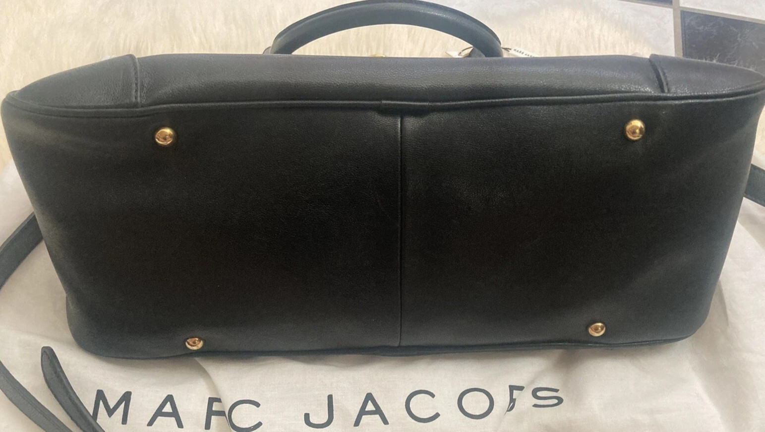 Marc Jacobs Satchel Crossbody Top Handle Whitney 80912 Black Brass Zip Push-Lock