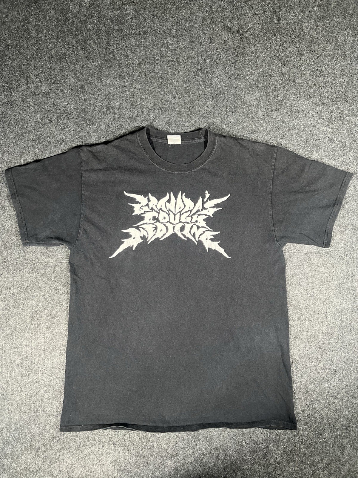Grandpas Cough Medicine Band T Shirt Large L Black Bluegrass Metal Logo Tee