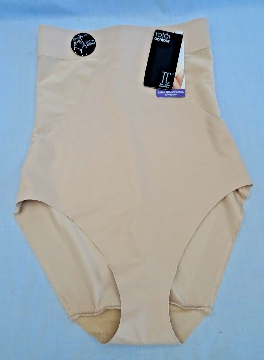 NWT TC Fine Intimates Total Contour Hi-Waist Brief Panty 4925 XFIRM Size M Beige