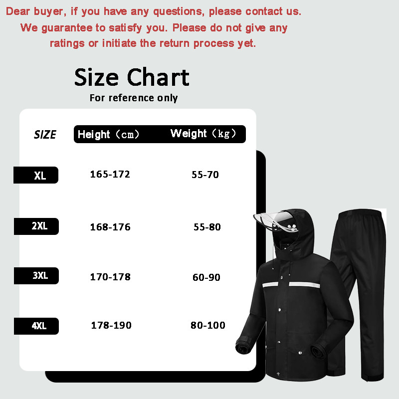 Rain Suits Waterproof Heavy Duty Raincoat Fishing Rain Gear Jacket Men