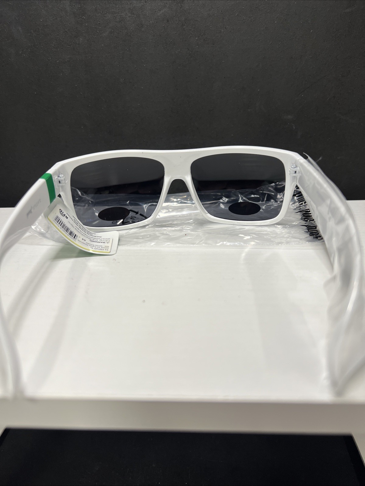 Pugs Trend T2 Sunglasses w/ White Frame & Black Colored Lenses New UV400
