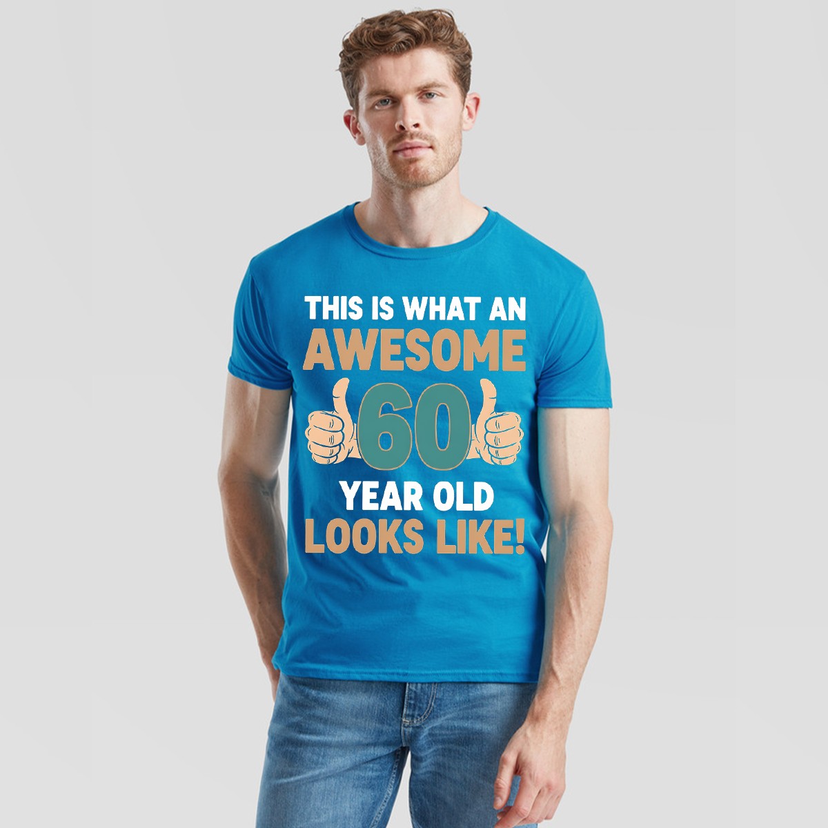 This Is What An Awesome 60 Year Old Looks Like 60th Birthday Mens T-Shirt