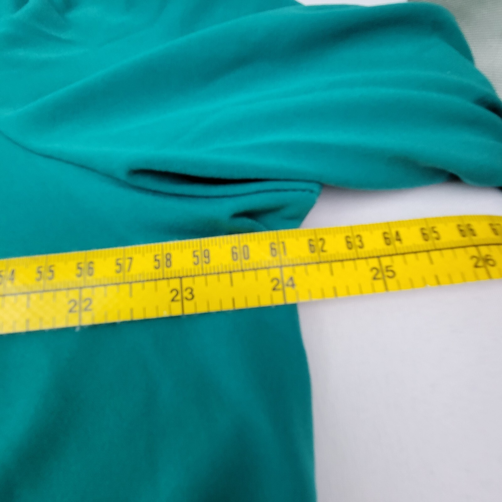 Susan Graver 1X Womens Top Green Ruched Sleeve Pit To Pit 24in