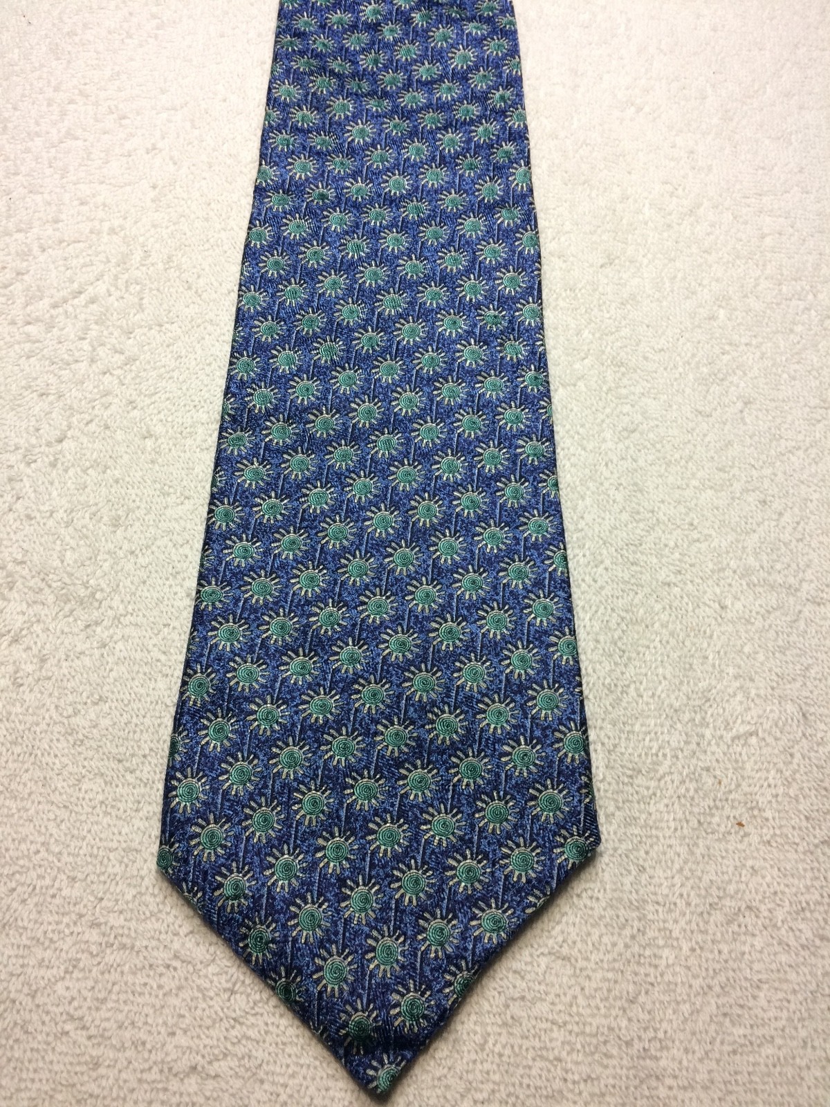 STRUCTURE MENS TIE BLUE WITH TEAL GREEN AND GRAY 4 X 58