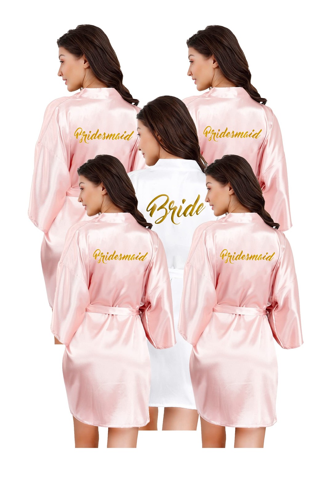 ALHAVONE Bride and Bridesmaid Robes Set of 4/5/6/7/10 Satin Bridal Robe for