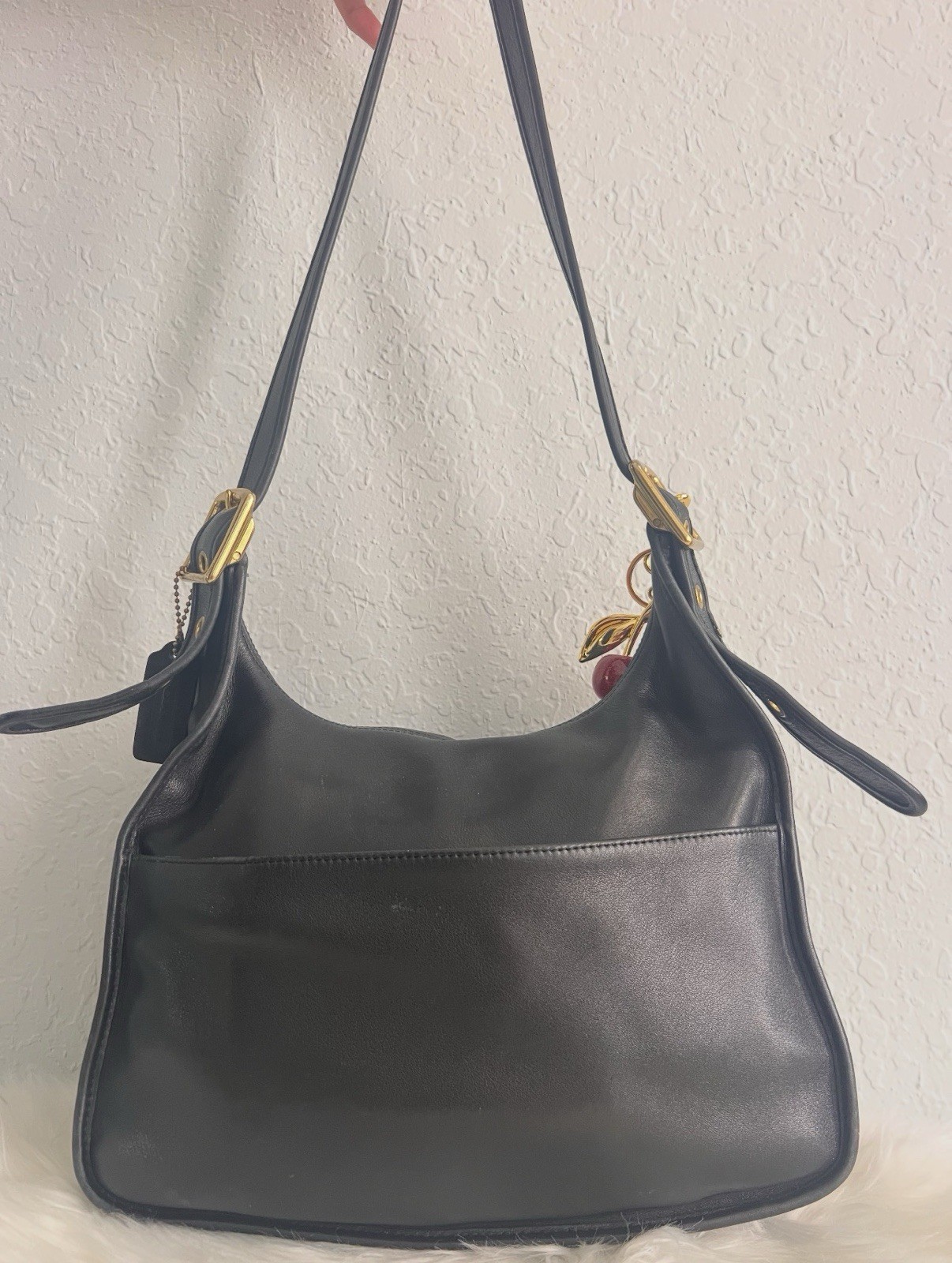 Vintage Coach 9718 Legacy Crescent Flap Hobo/Shoulder Bag Black