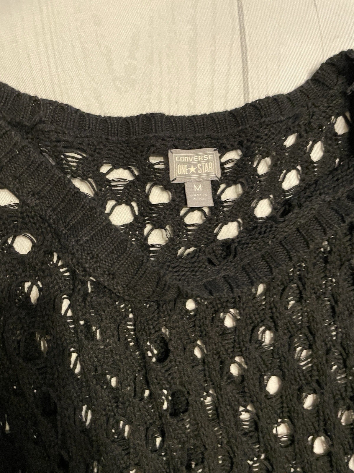 Converse Black Soft Knit Batwing Dolman Sleeve Pullover Sweater M