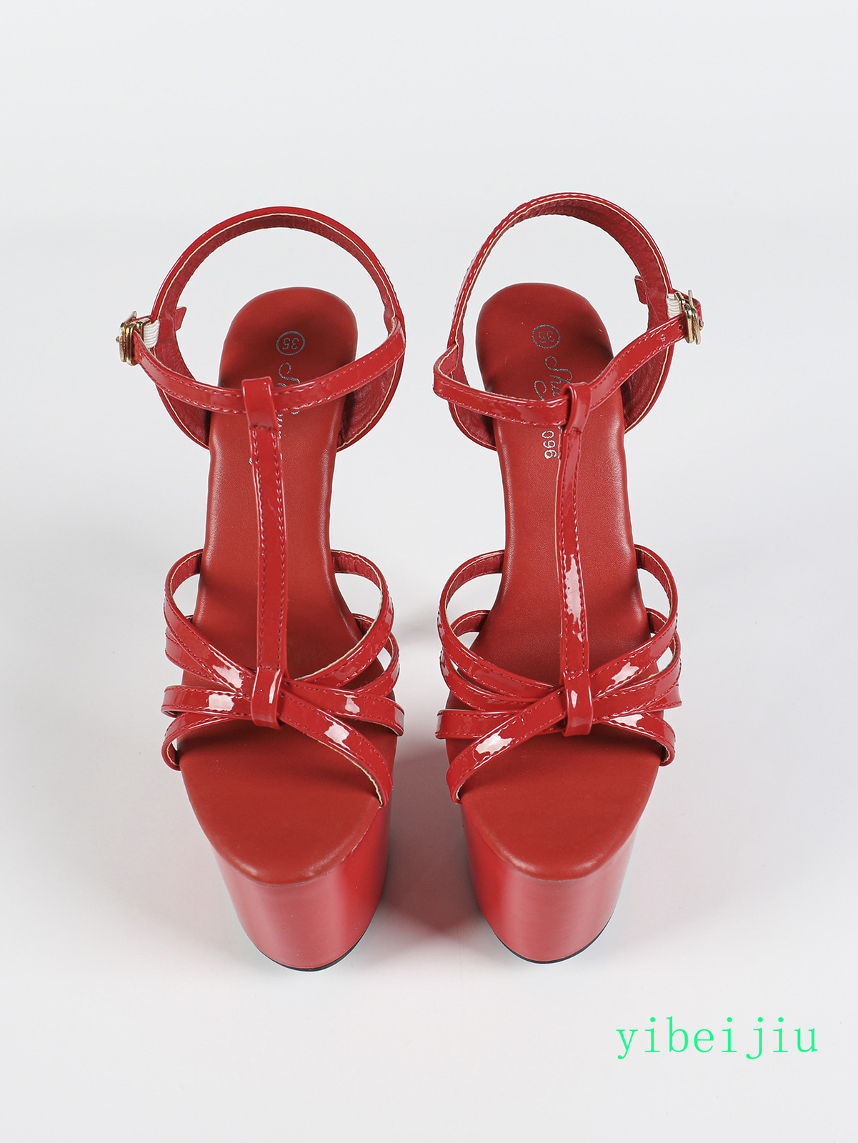 Women’s Super High Heels Platform Clubwear Sandals Shoes T Strap Evening Buckle