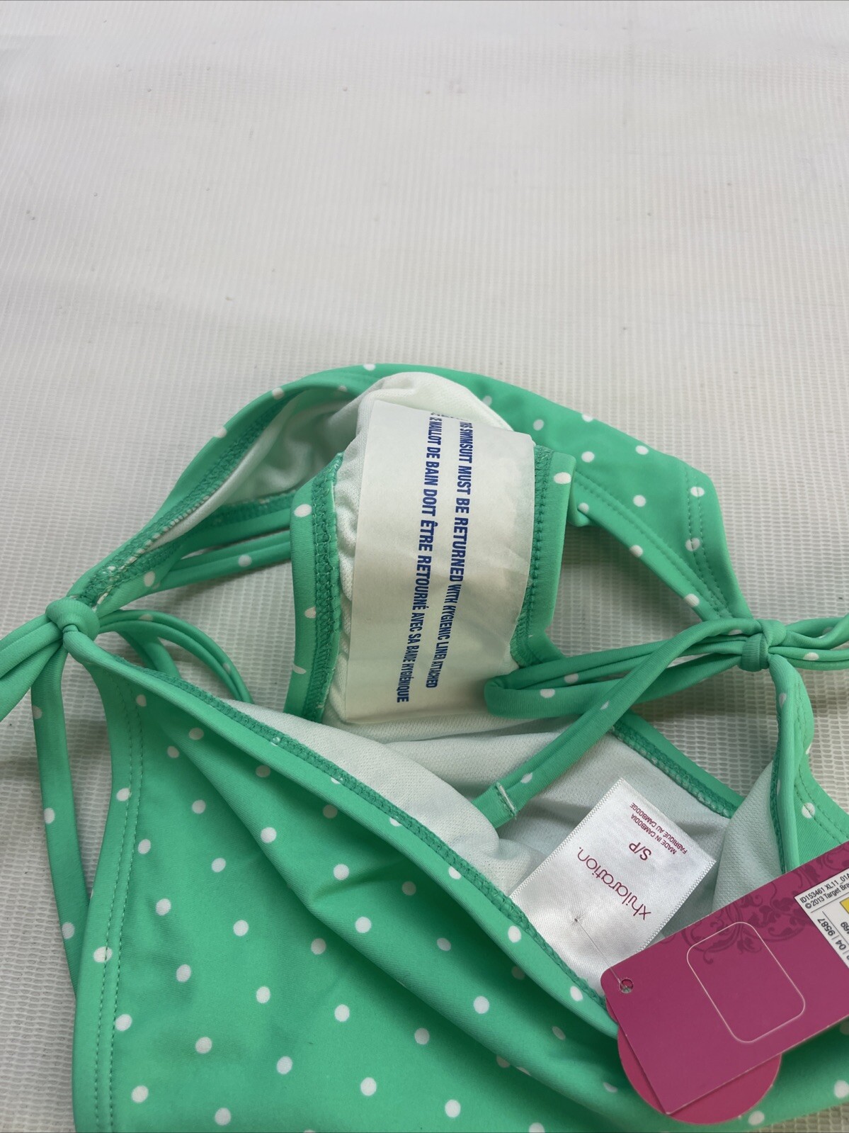Xhilaration Junior’s Mint Green Polka Dot Side-tie Bikini Bottom Small New