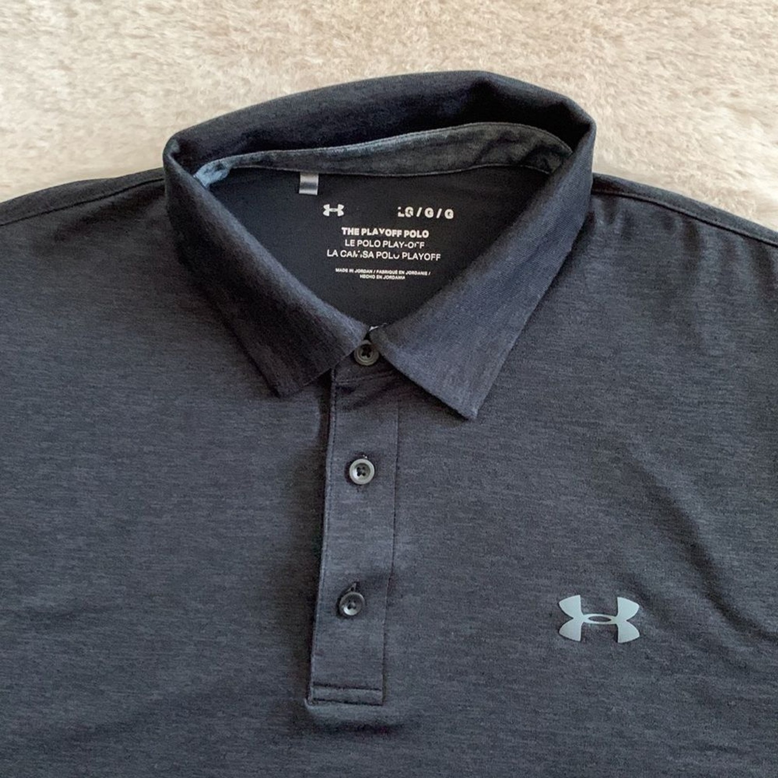Under Armour Mens Large dark gray playoff polo