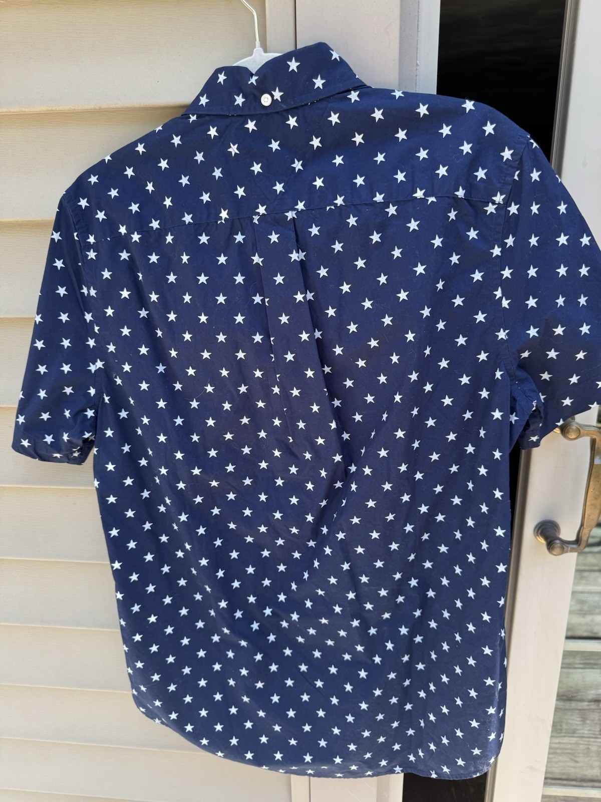 Tommy Hilfiger Custom Fit Blue/White Star Short Sleeve Button-Down Shirt S/P