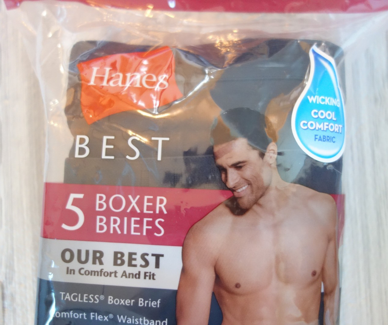 Hanes Best Tagless Boxer Briefs Size 2X 44-46 Gray & Black Pack of 5 Pair