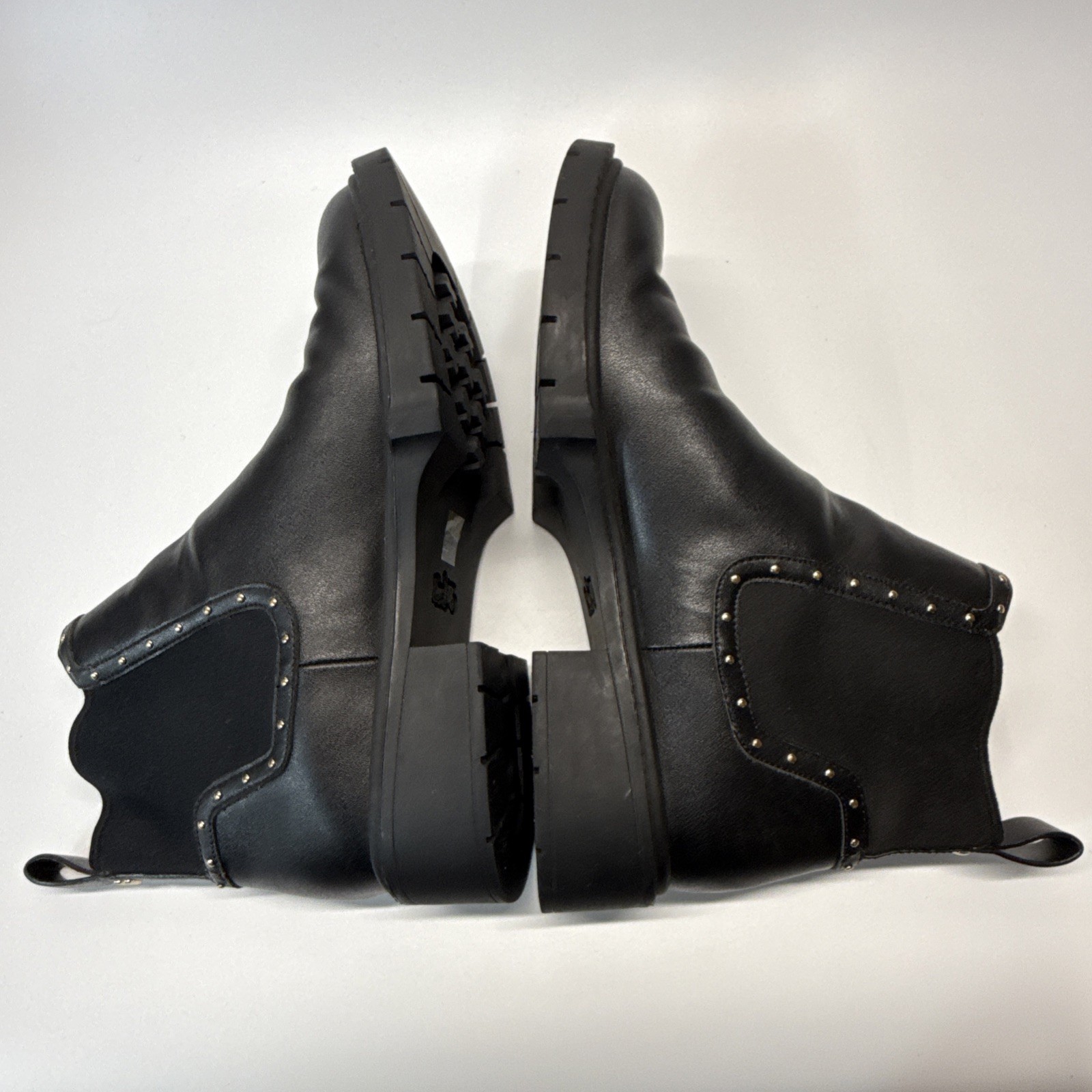 Coach Lory Black Bootie Size 8 Leather Stud Detail Slip On Ankle