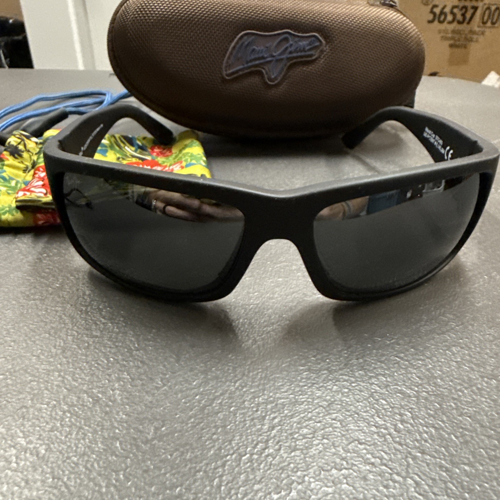 Maui Jim World Cup Matte Black Rubber Polarized Grey Glass Sunglasses