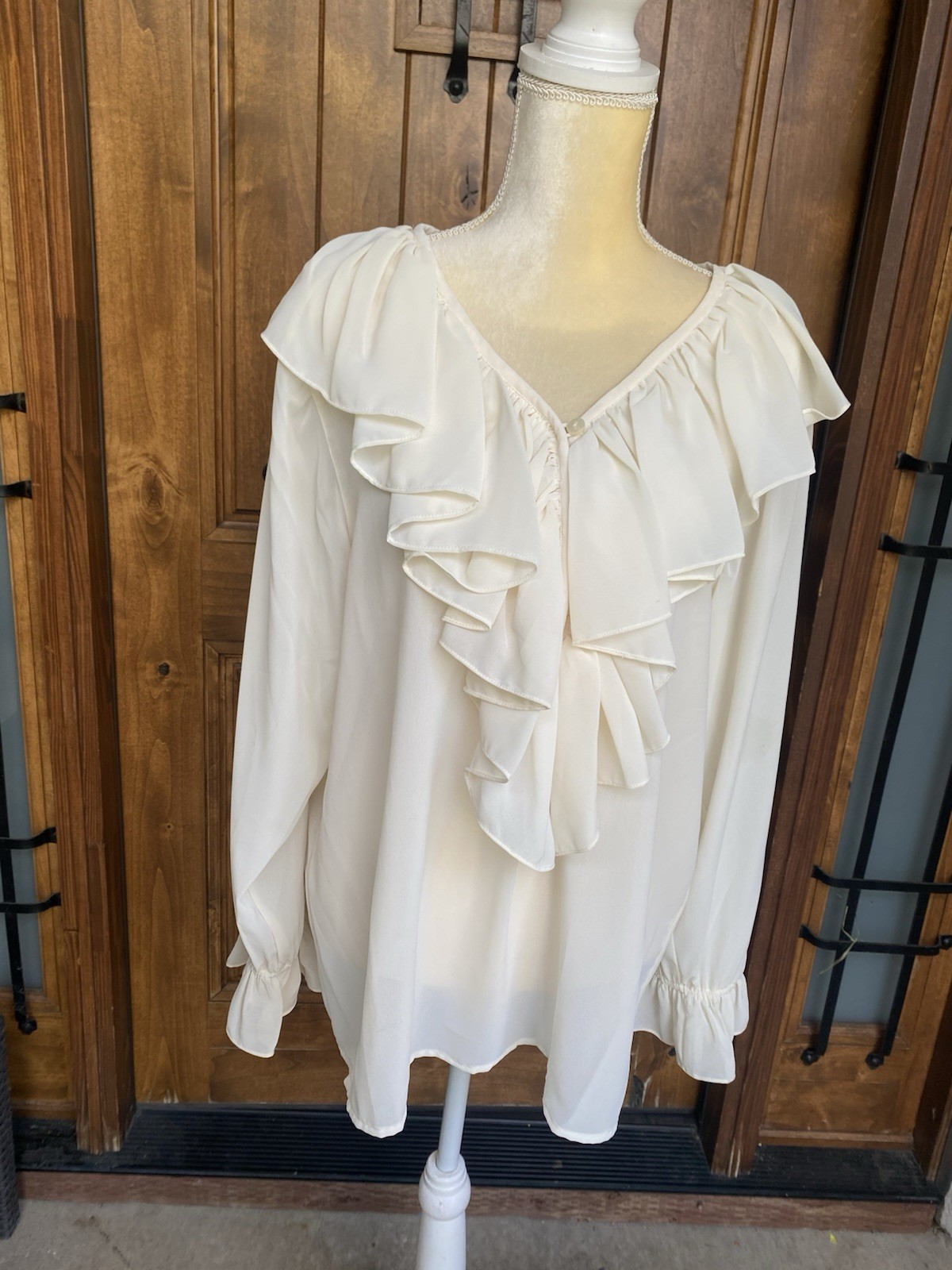 Rafaella Women’s Long Sleeve Ruffle Blouse