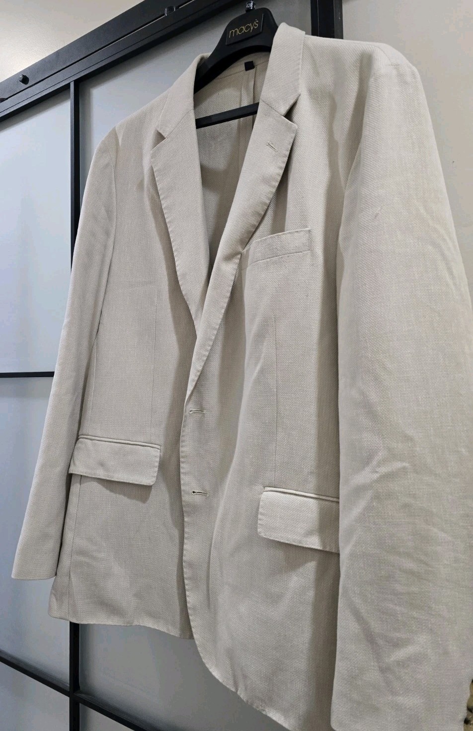 J.Crew Thompson Blazer Men’s 46R Tan / Cream Linen Blend Sport Coat / Blazer