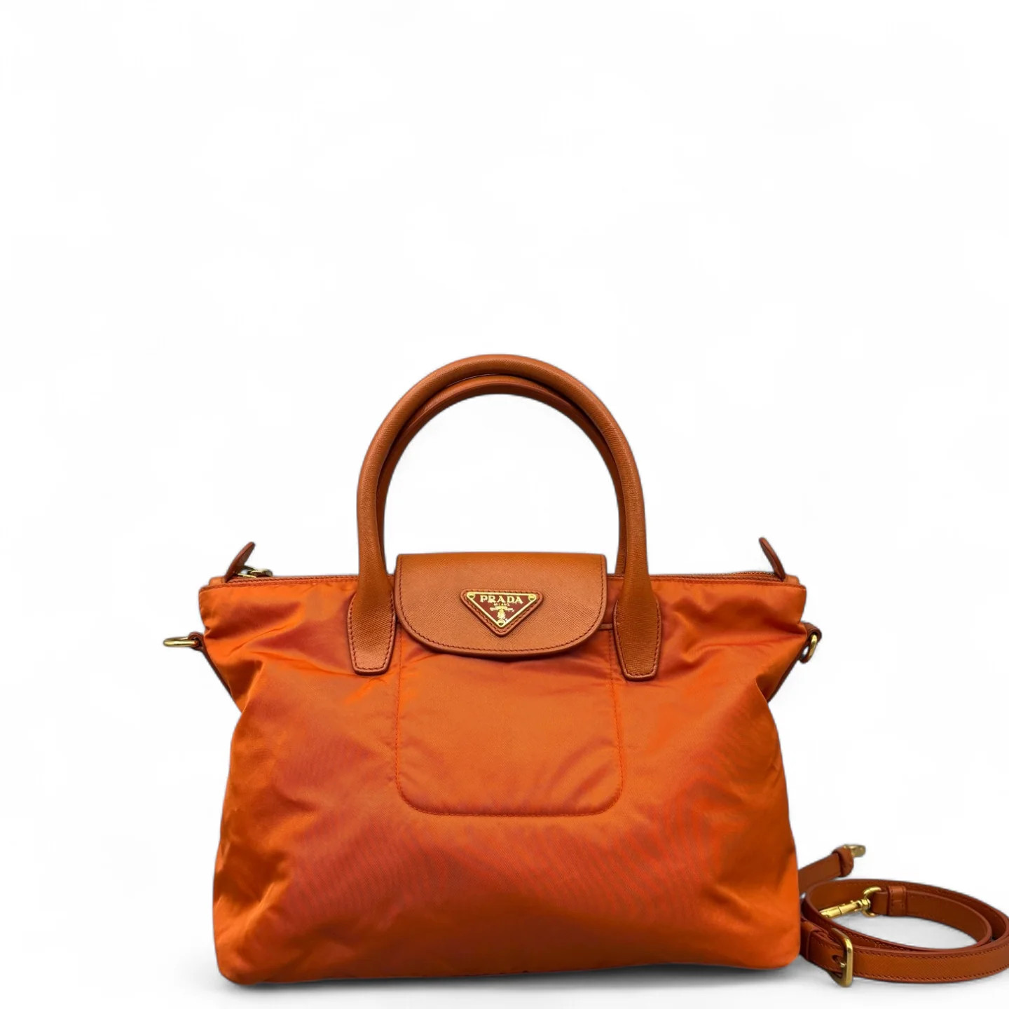 Prada Handbag Orange Tessuto Nylon (mx061126b7r)