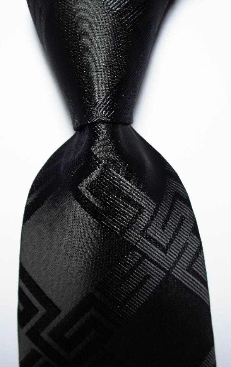 New Classic Black Checks JACQUARD WOVEN 100% Silk Men’s Tie Necktie