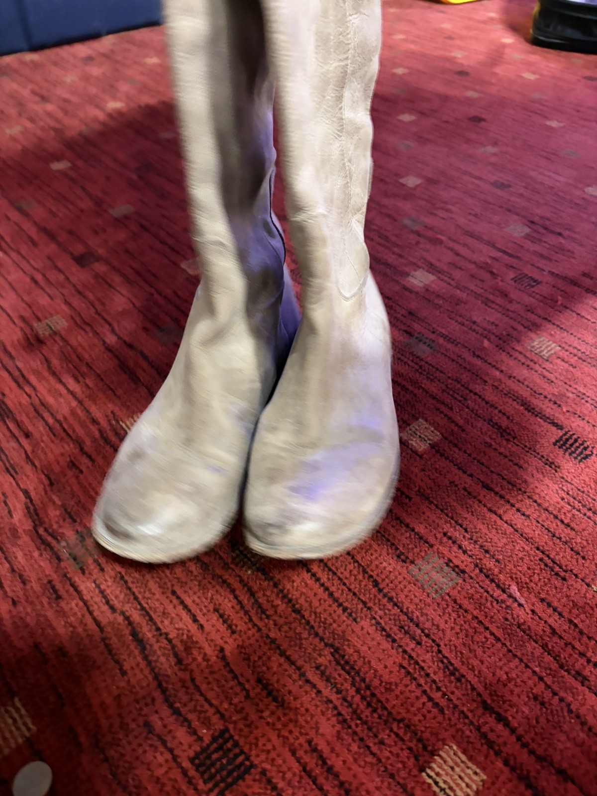 FRYE Women’s Size 8 B Paige Tall Riding Boots Gray Full Grain Leather GUC
