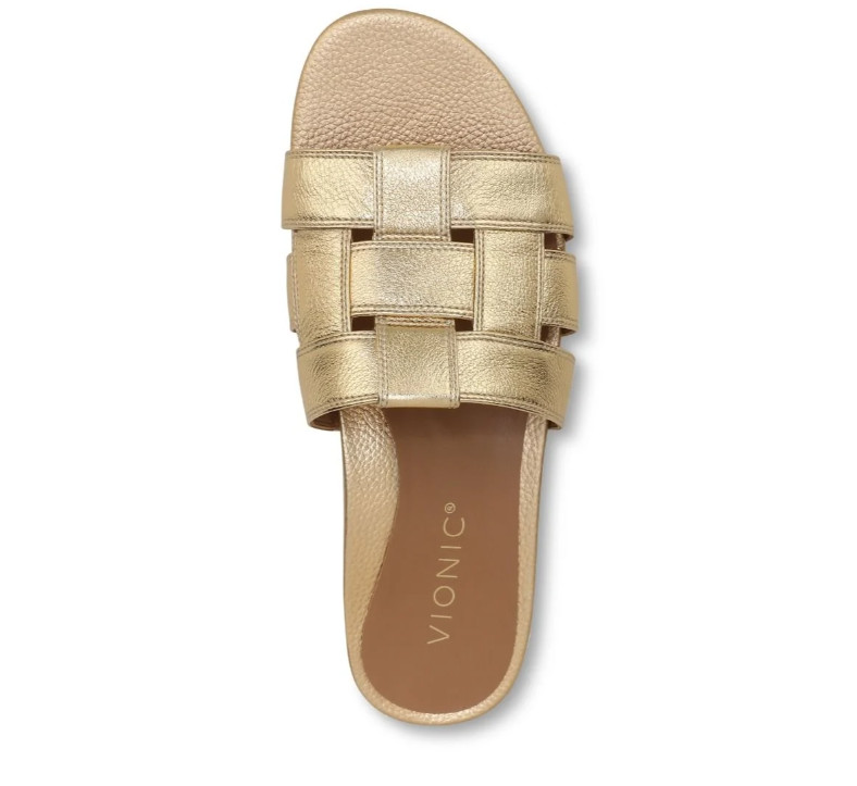 Vionic Glendora Slide Sandal Women’s Leather Orthotic Comfort Arch Support