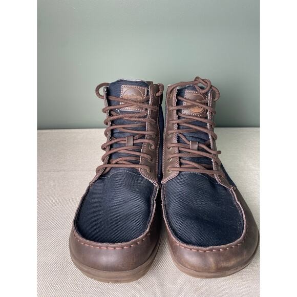 Lems Boulder Boot M 11.5 (EU 45) Brown and Navy. Flannel Lined, Zero Drop