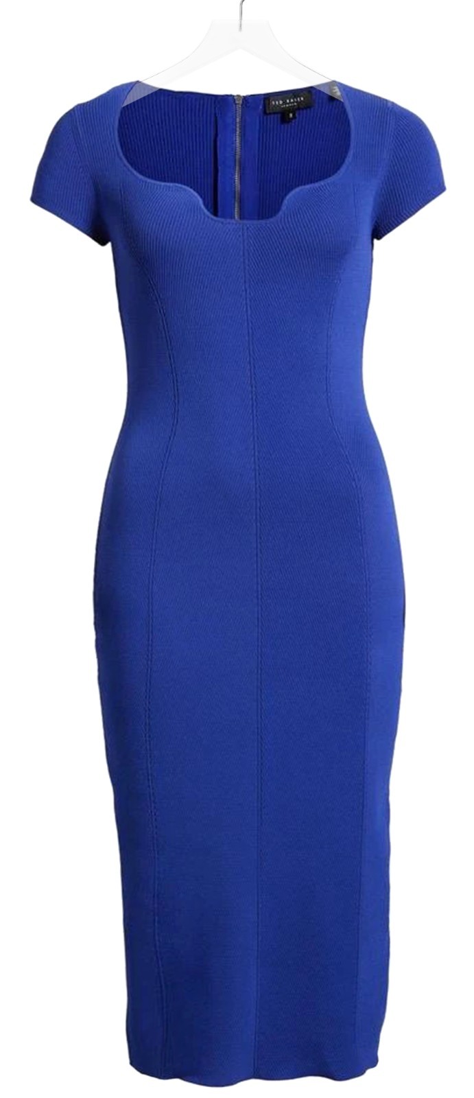 Ted Baker Alixis Women’s Rib Knit Bodycon Midi Dress Blue Ted Size 2 / US 6