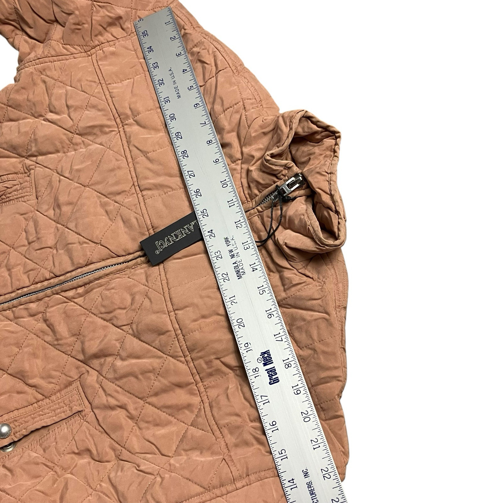 Blank NYC Jacket Womens XS Peach Quilted Cropped Zip Spring Bomber