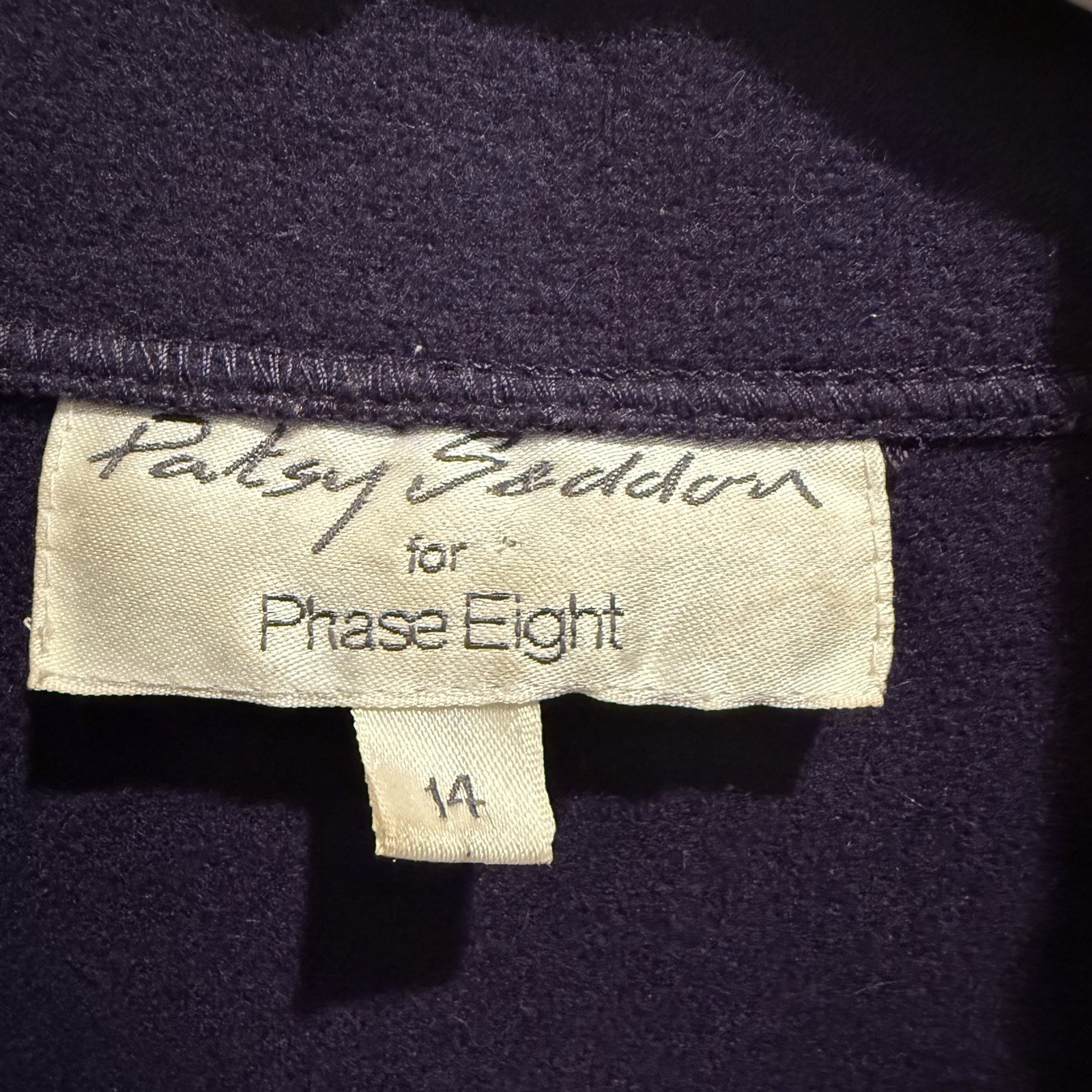 Patsy Seddon For Phase 8 Women’s Purple Wool Jacket 14 Fringe Vtg Abs Gorgeous!