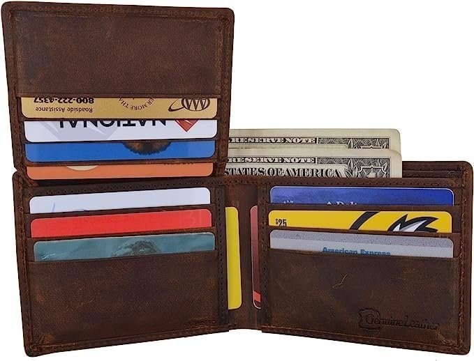 CAZORO Personalized Wallets Name Initials Men’s Vintage Leather RFID Blocking…