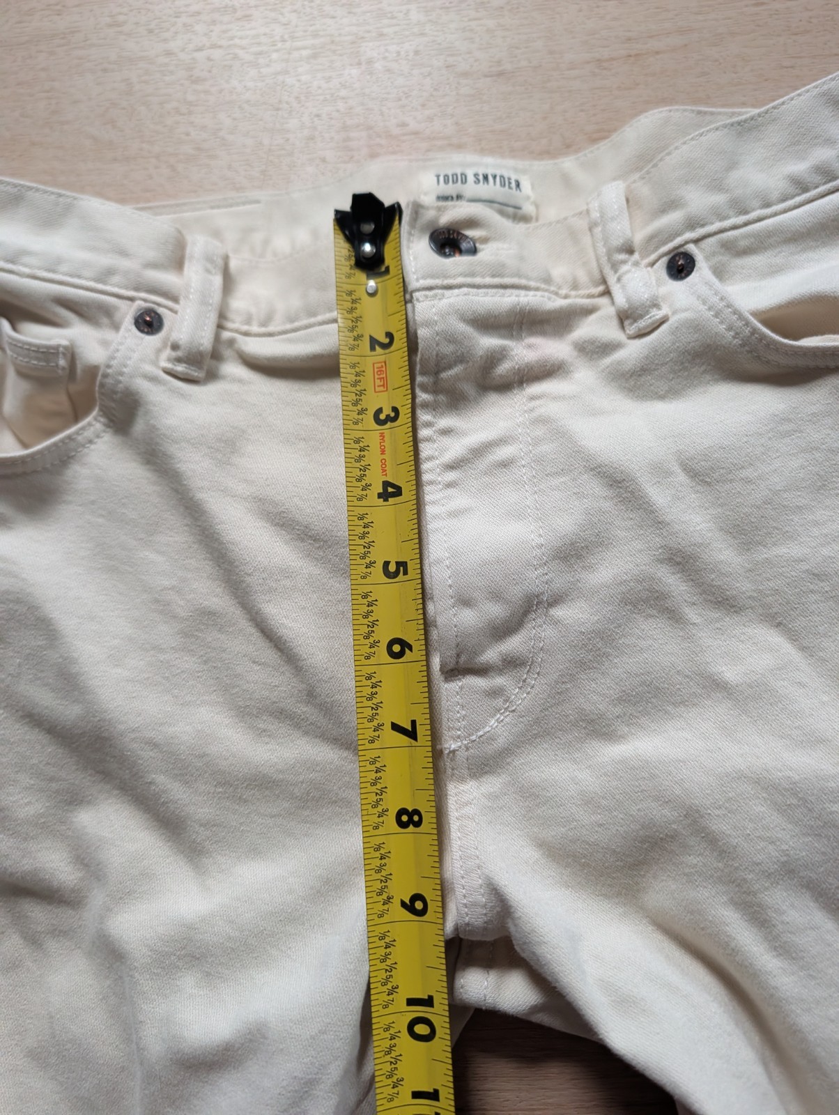 Todd Snyder Chino Pants Mens 32×30 Cream Slim Fit 5-Pocket Stretch Beige Jeans
