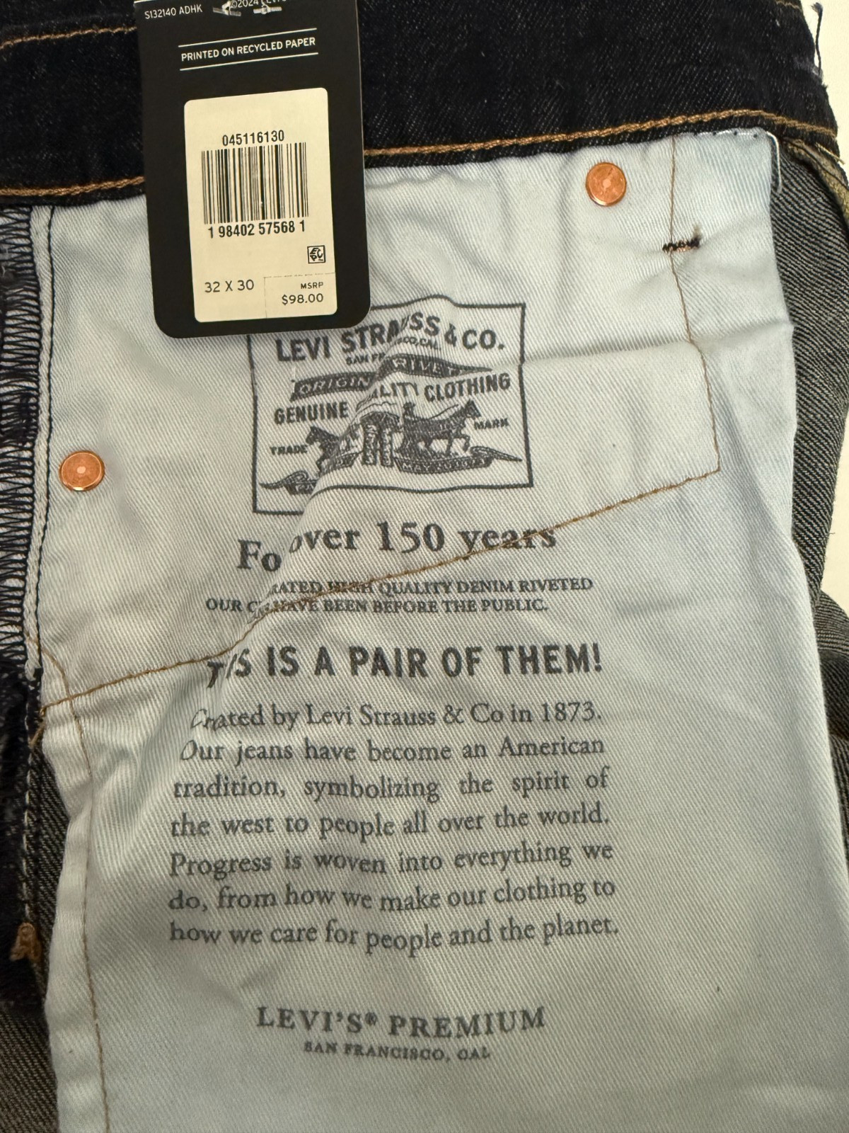 Levi’s® Premium 511™ Slim Fit Linen+ Denim Men’s Jeans, Still Got Time-Dark Wash