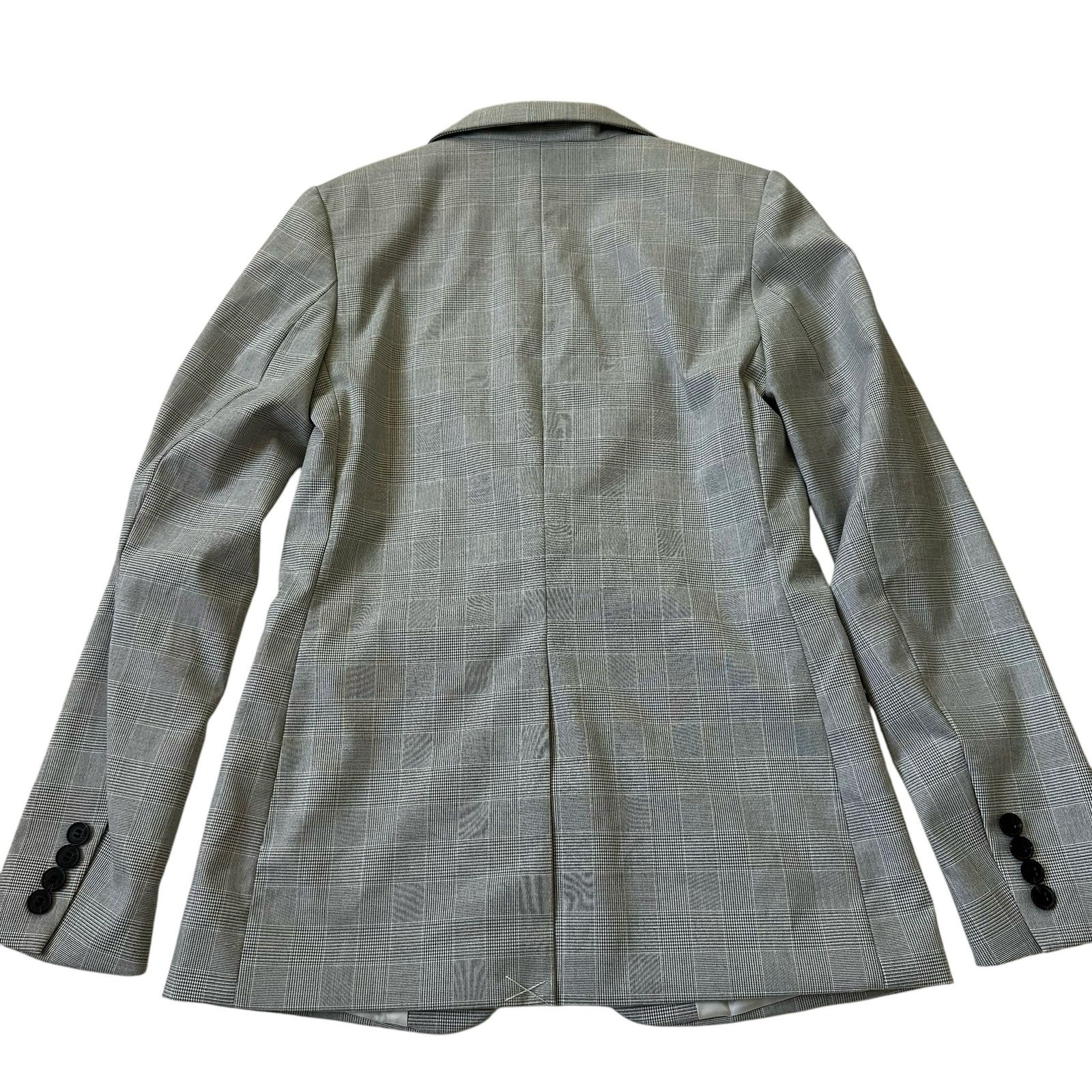 H&M Gray Plaid Lined Collared Blazer w/ Pockets Women Size 4 NWT | 28-11