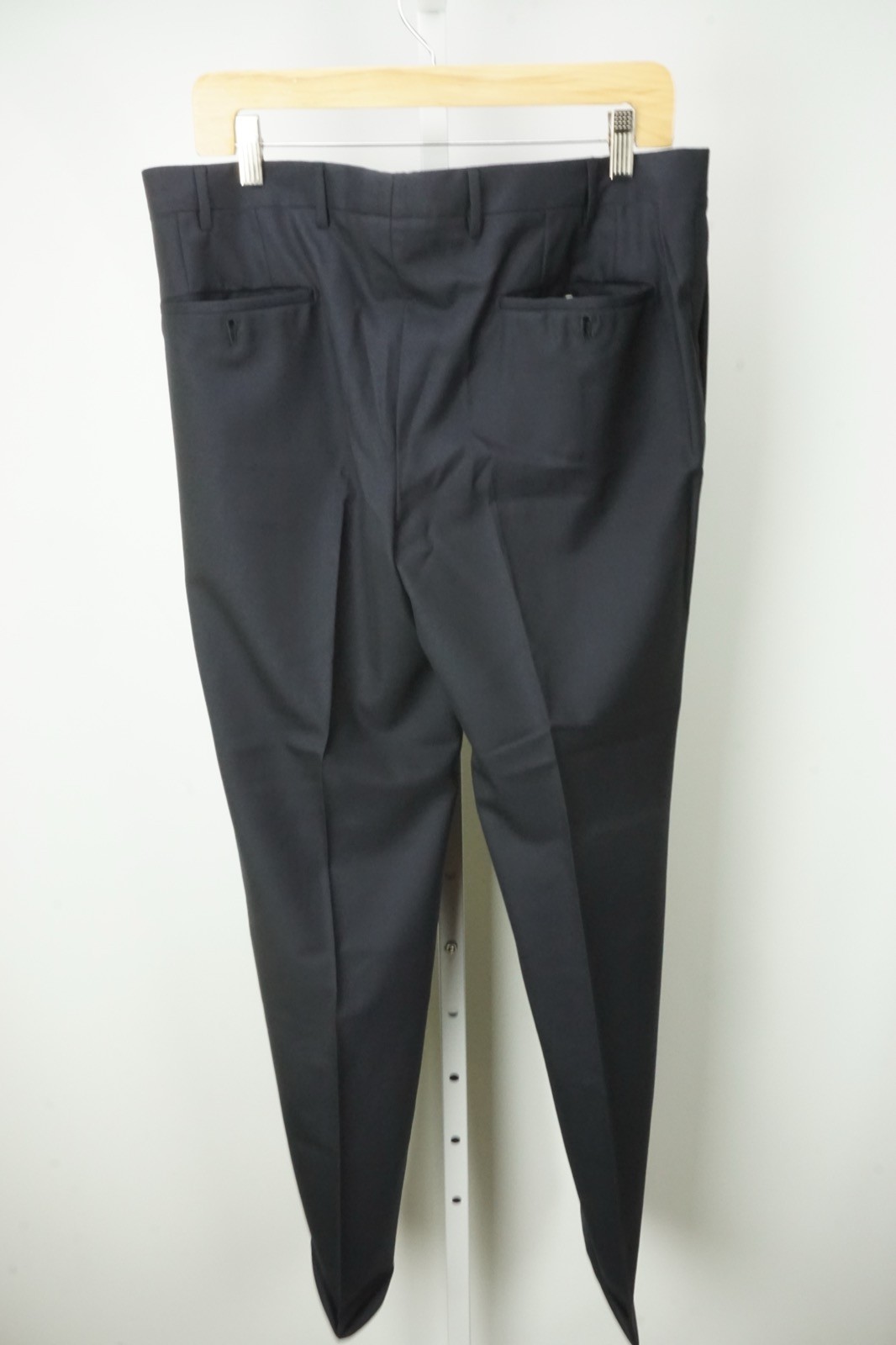 Corneliani Solid Dark Blue 100% Wool Dress Pants Sz 50R EU BRAND NEW