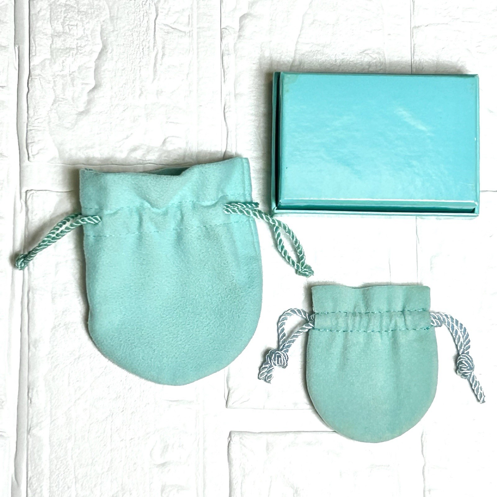 Tiffany & Co. Authentic Jewelry Dust Bag & Small Empty Box Set
