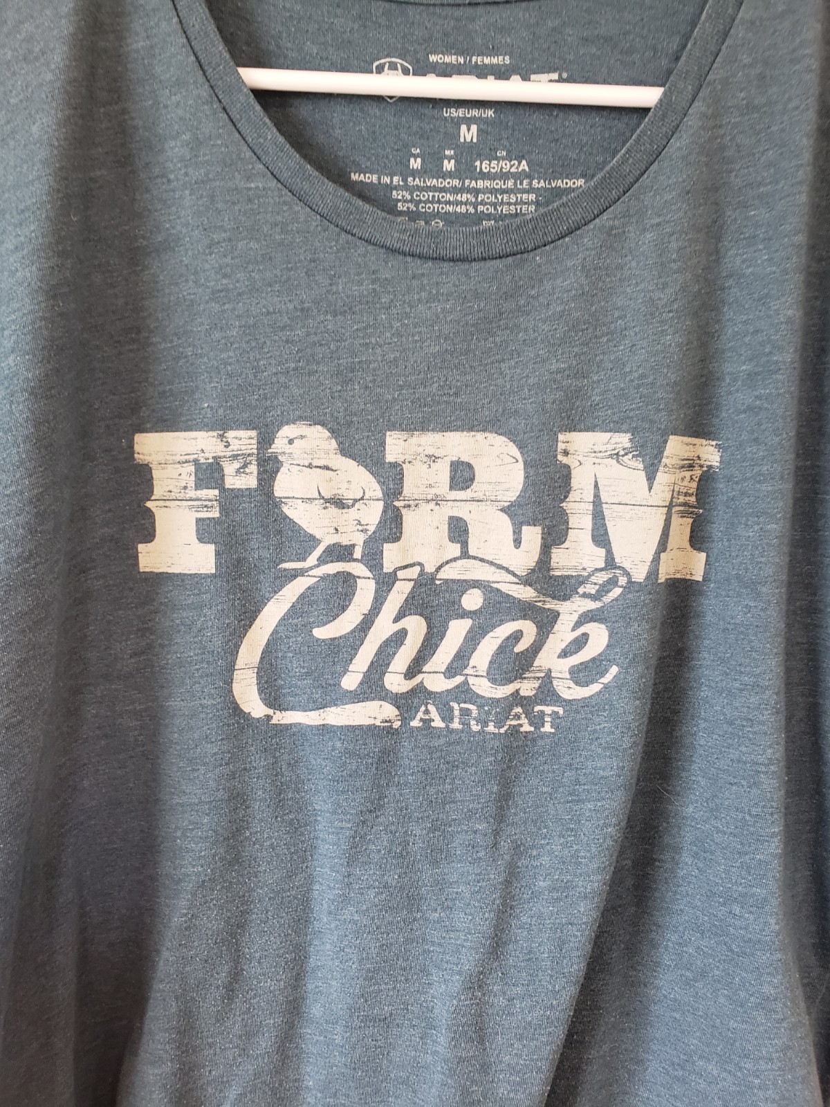 Ariat Women’s Farm Life Farm Chick T-Shirt Size Medium Color Steel Blue Heather