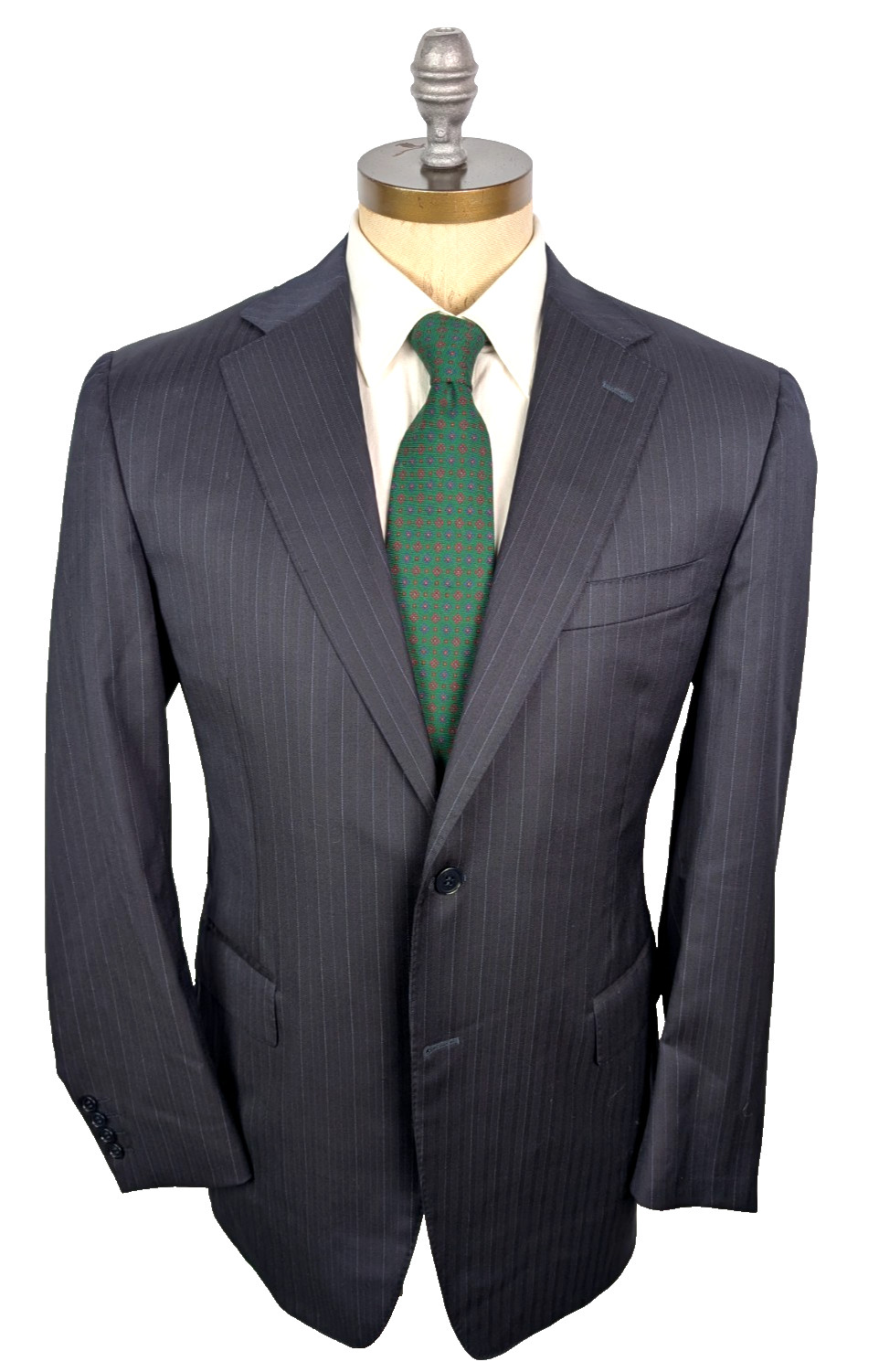 CANALI Suit Wool Navy Blue Stripe Dual Vent Jacket Pants Sz 52R IT 42R US Italy