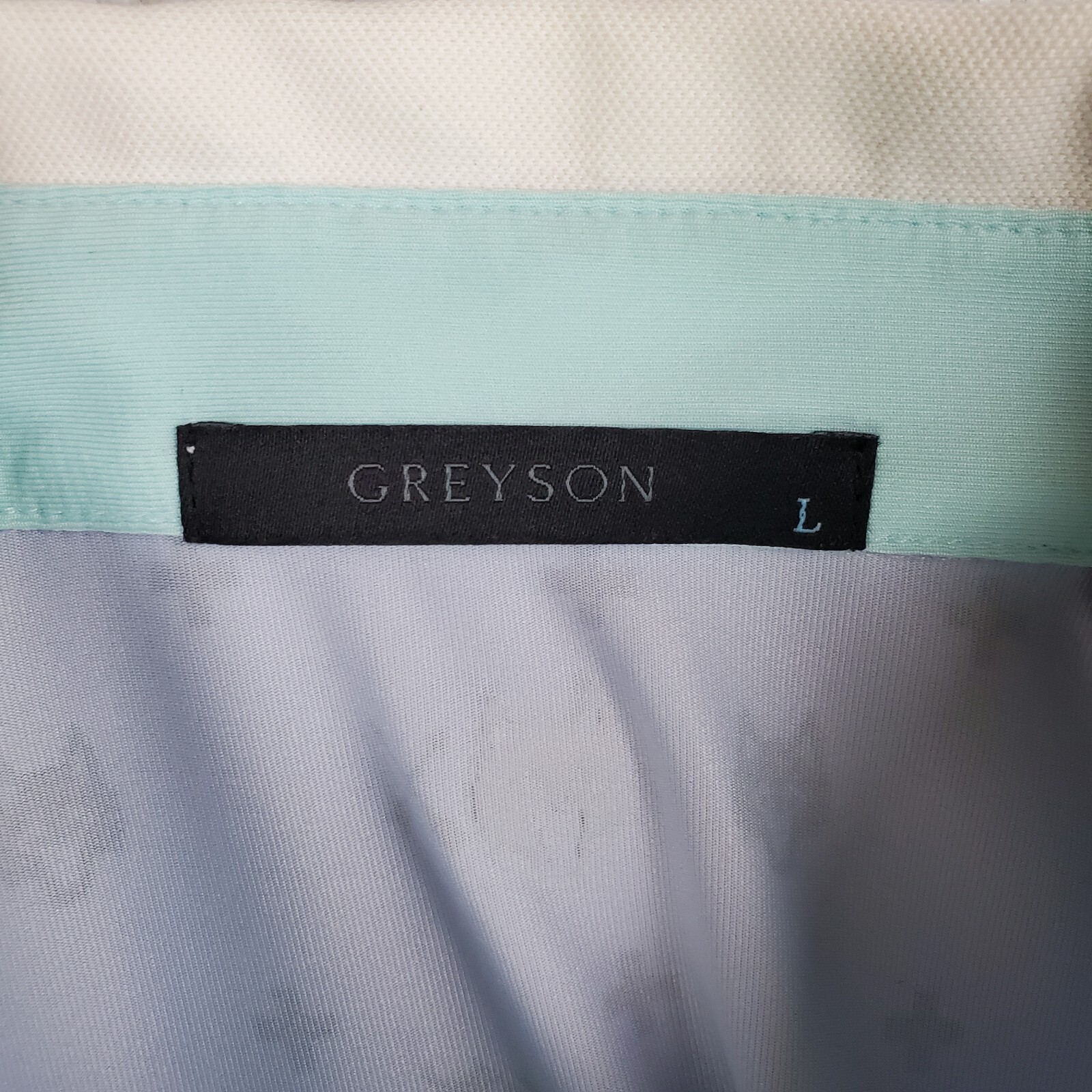 GREYSON Sz large Mens Cutaway Collar Polo Shirt Performance All Over Print Golf