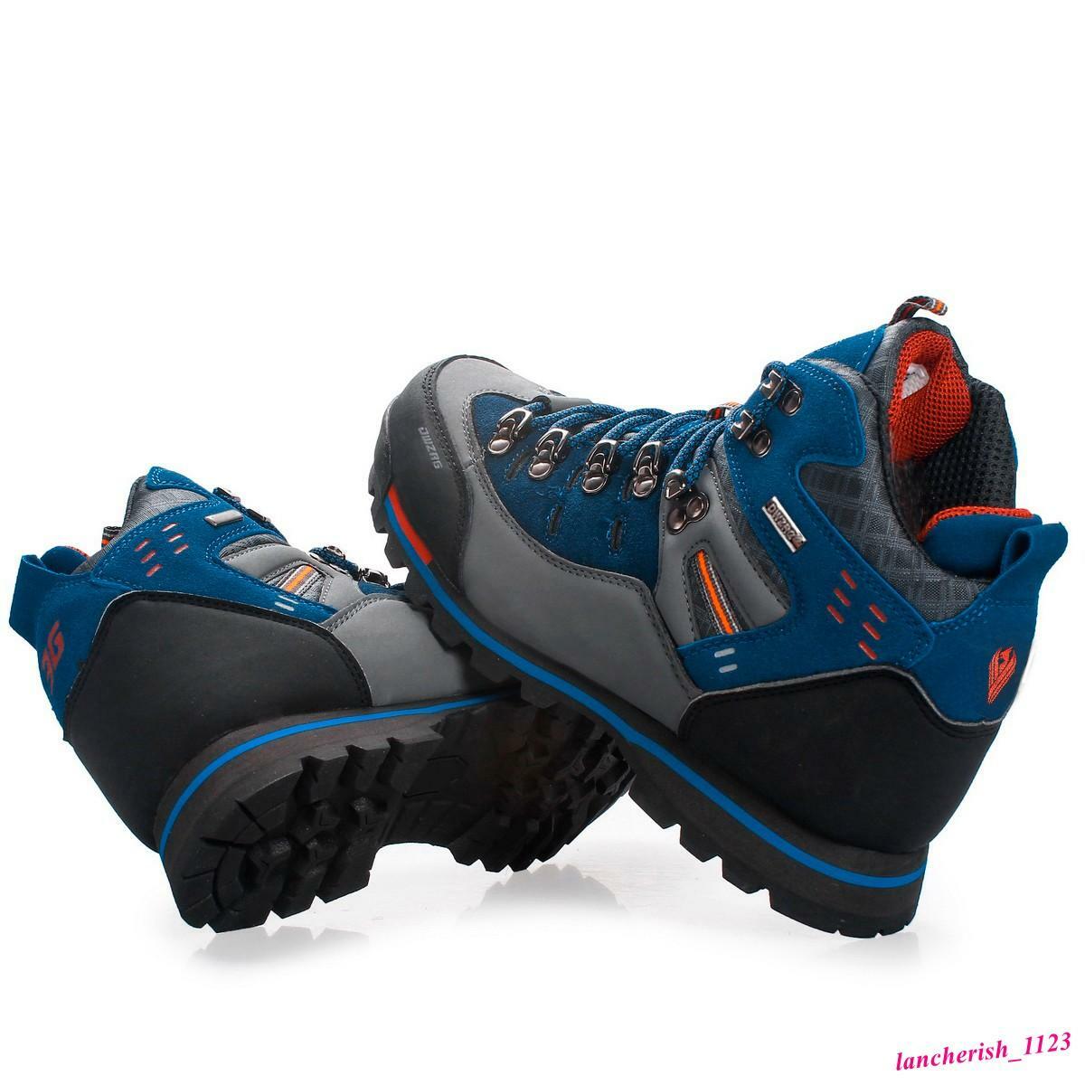 Men’s Faux Leather Ankle Boots Hiking Shoes Climbing Lace Up High Top Casual OL