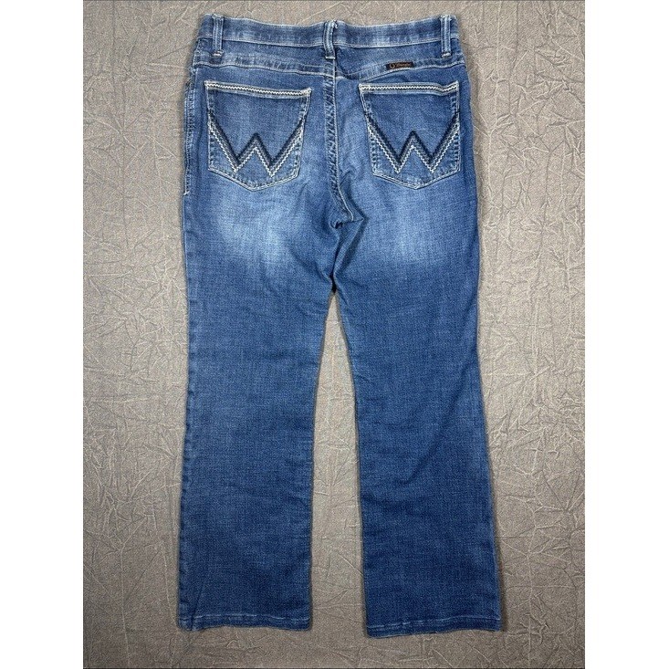 Wrangler Willow Ultimate Riding Jeans Women 15×34 Blue Bootcut Medium Wash Denim