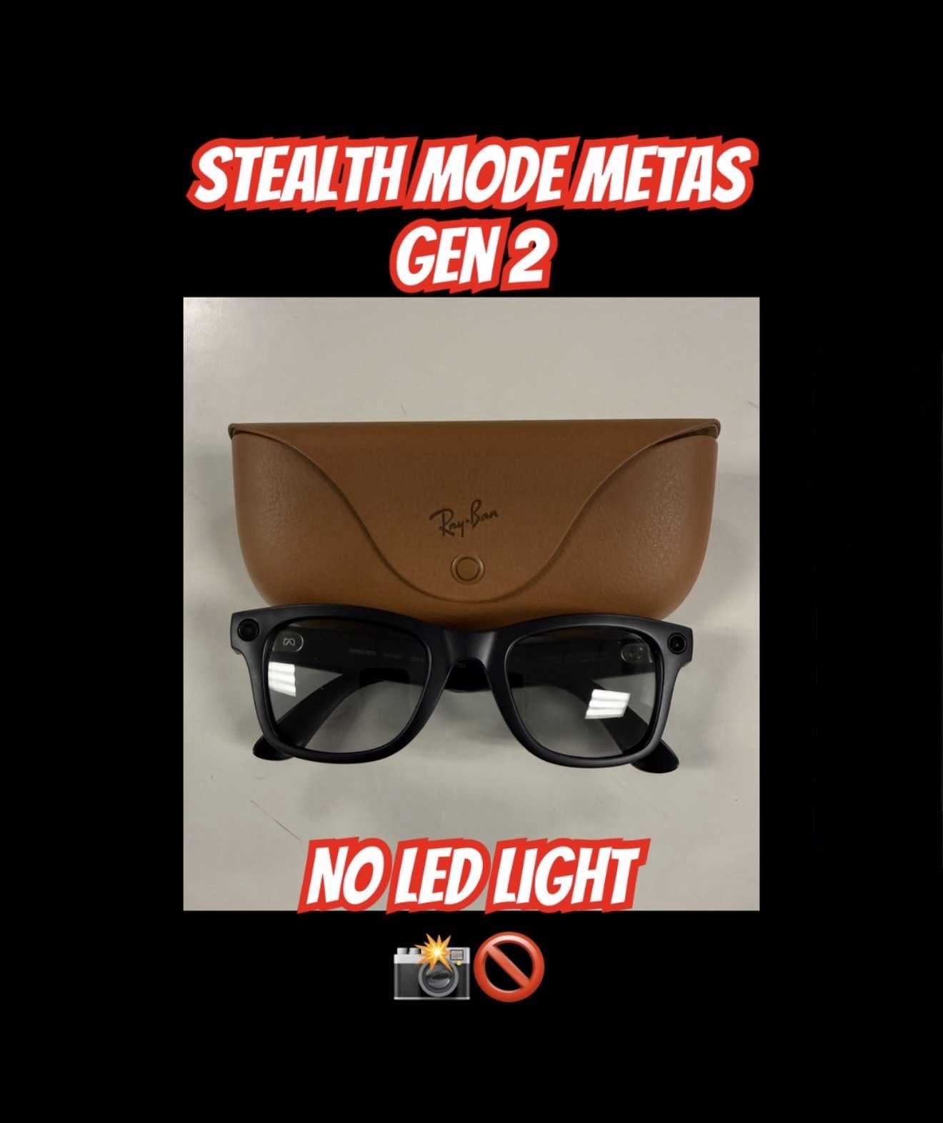 BNIB* MODIFIED “Stealth Mode” Ray-Ban Meta Wayfarer Gen 2 Graphite Lens.