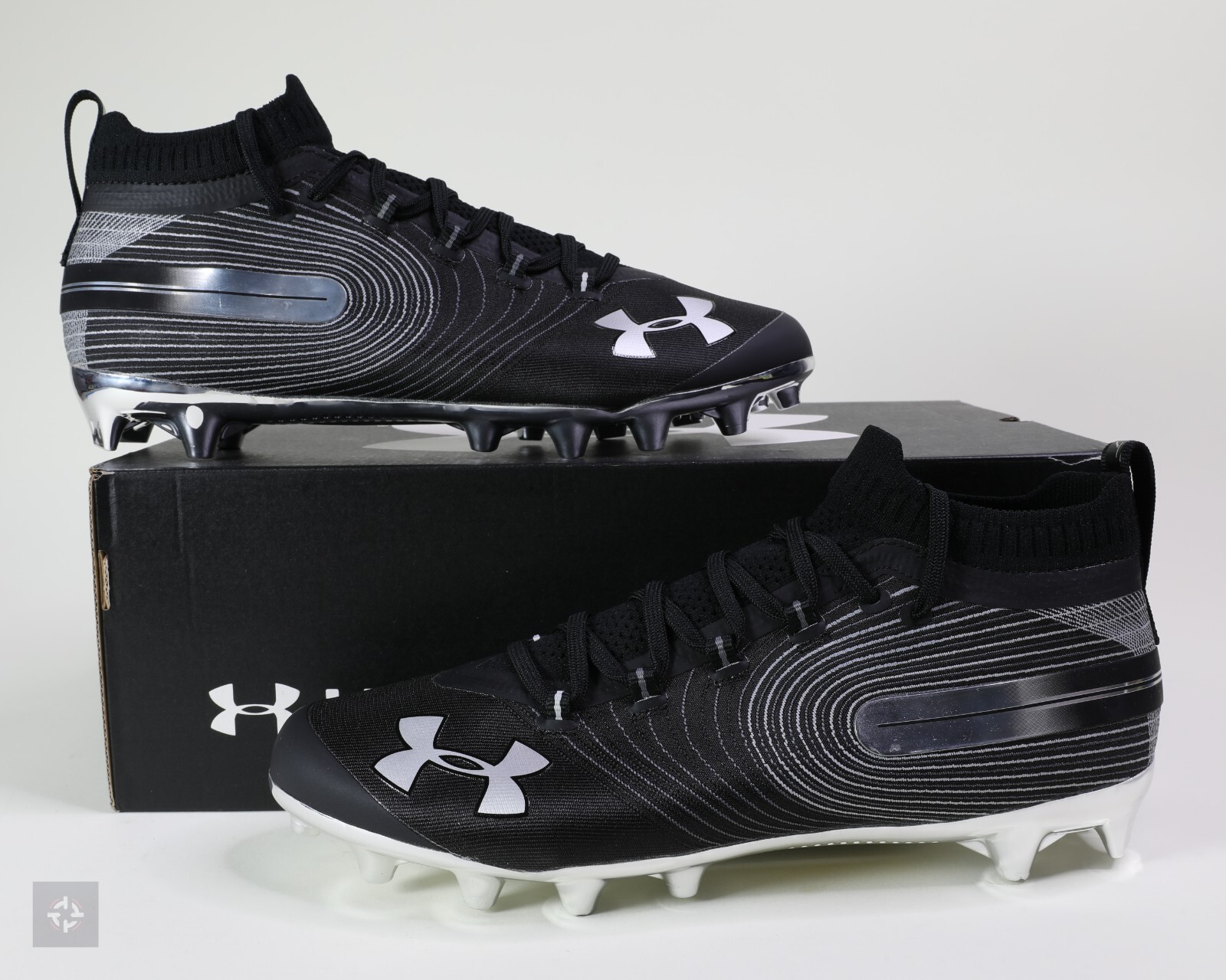 Under Armour Spotlight MC Black Chrome Football Cleat Size 10.5-12 (3020675-001)