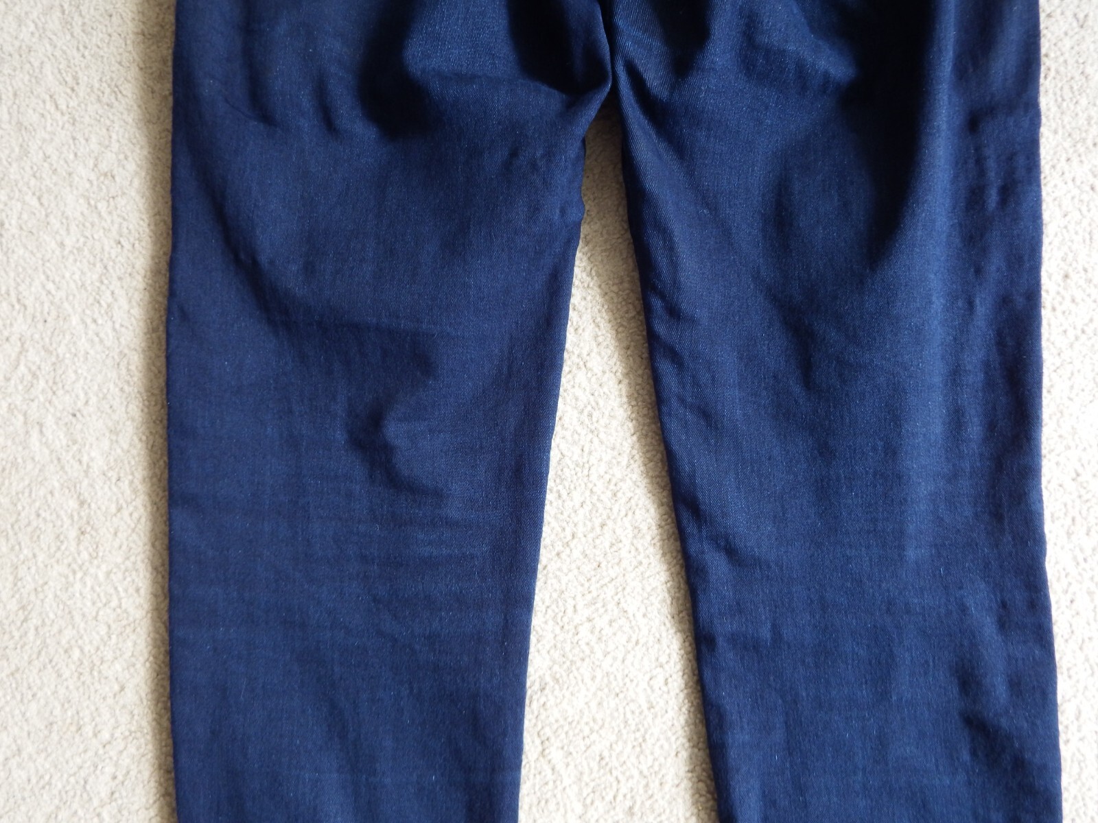 Stradivarius Dark Blue High Waist Stretch Side Zip Denim Jeans Size Eur 36