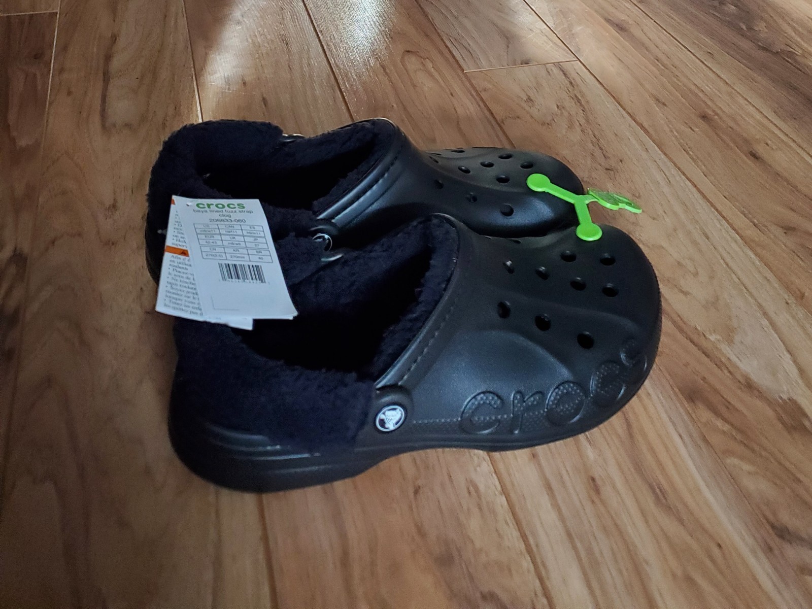 NWT Crocs Adult Baya Lined Fuzz Strap Clog Slippers US M9/W11 NEW